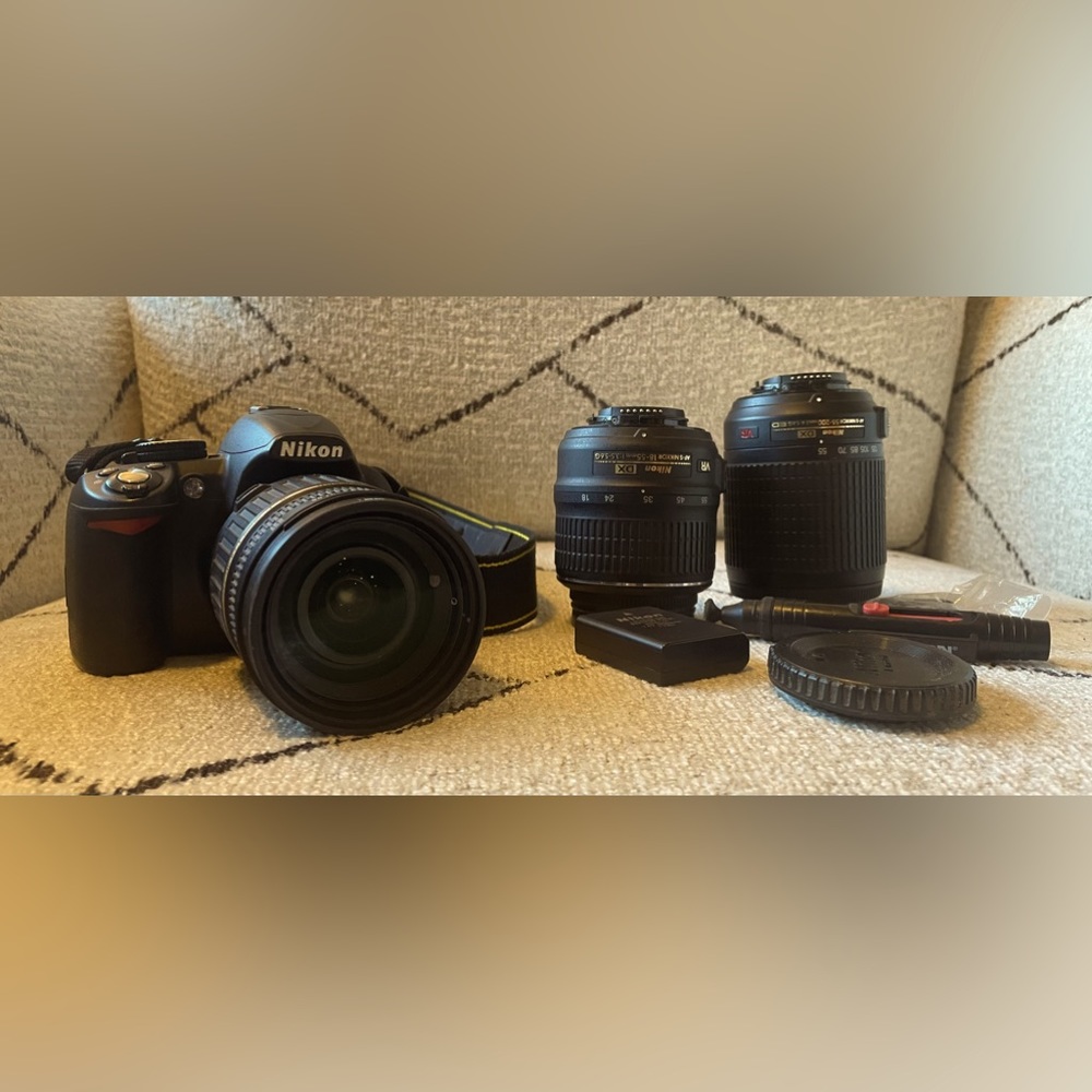 Nikon Digital Camera D3100, includes three lenses